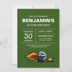 Convite de Aniversário do Caracol Foguete