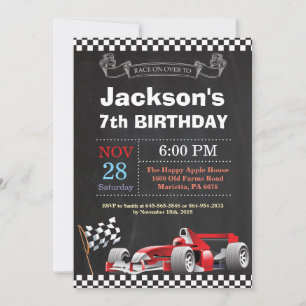 Convite de Aniversário do Carro Race. Festa de ani