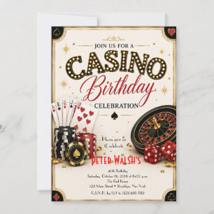 Convite de Aniversário do Casino Las Vegas