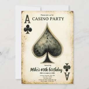 Convite de aniversário do cassino