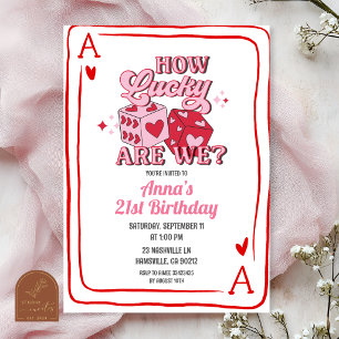 convite de aniversário do cassino retrô rosa