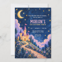 Convite de Aniversário do Castelo da Princesa Mági