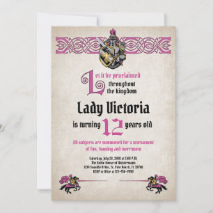 Convite de Aniversário do Cavaleiro Medieval