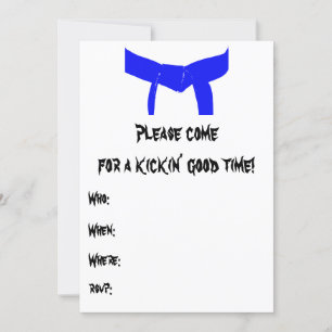 Convite de aniversário do Cinturão Azul de Artes M