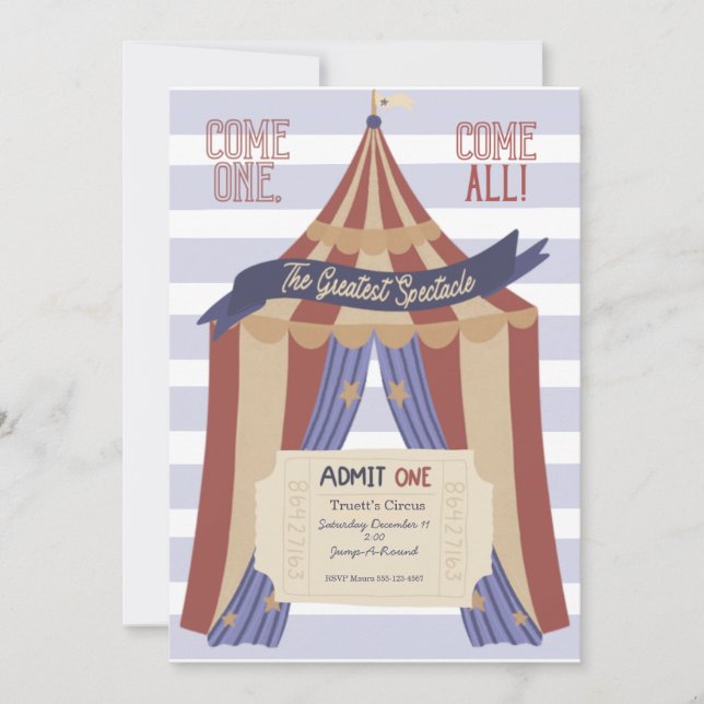 Convite de Aniversário do Circo Admita UM (Frente)
