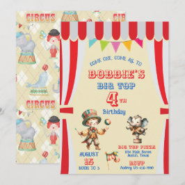 Convite de Aniversário do Circo Big Top