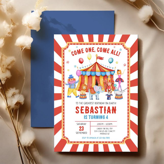 Convite de Aniversário do Circo Carnaval (Criador carregado)