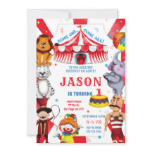 Convite de aniversário do Circus