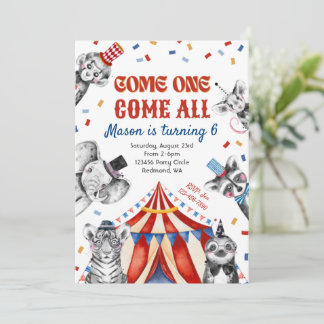 Convite de aniversário do Circus | Convite de Carn