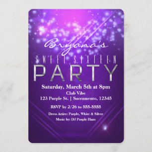 Convite de Aniversário do Clube de Vibração Purple