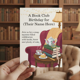 Convite de Aniversário do Clube do Livro Cozy Crim