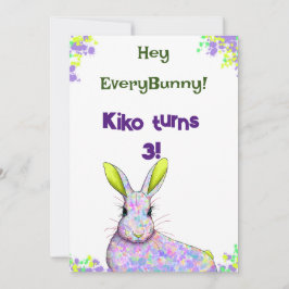 Convite de Aniversário do Coelho Roxo