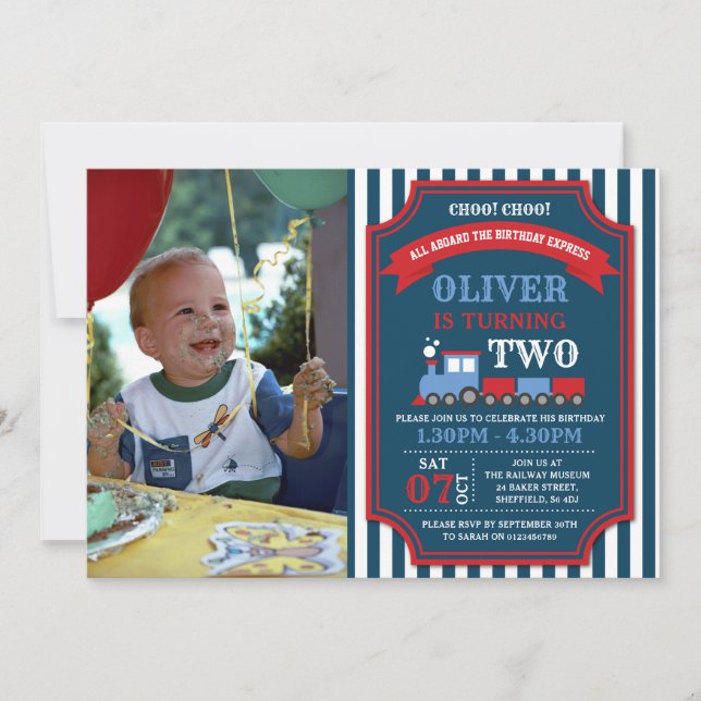 Convite de aniversário do comboio (Frente)