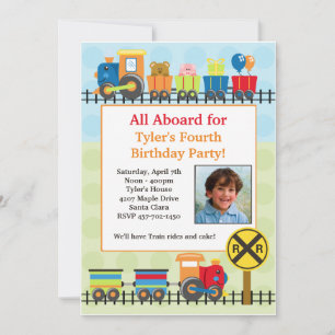 Convite de aniversário do comboio