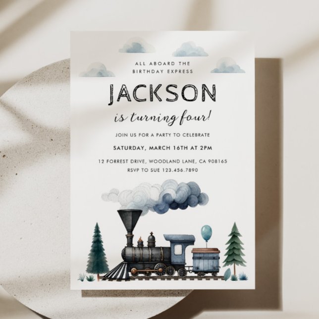 Convite de aniversário do comboio (Criador carregado)