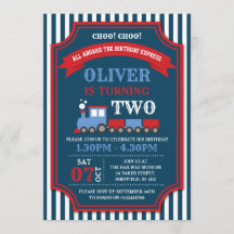 Convite de aniversário do comboio