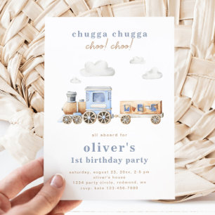 Convite de aniversário do comboio   Digital ou imp