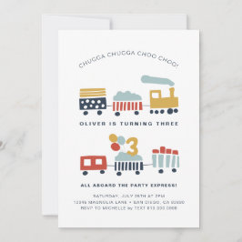 Convite de aniversário do comboio ・ Idade 3