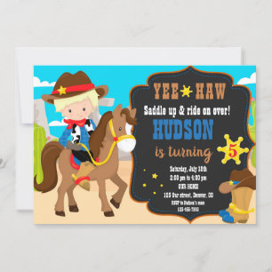 Convite de aniversário do Cowboy