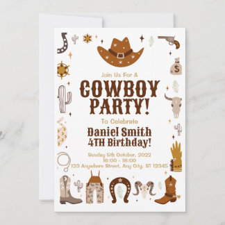 Convite de Aniversário do Cowboy
