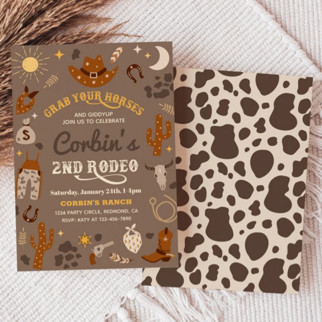 Convite de Aniversário do Cowboy | Convite para ap (Criador carregado)