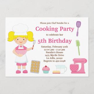 Convite de aniversário do cozinhar