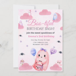 Convite de Aniversário do Cute Pastel Ghost Hallow