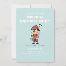 Convite de Aniversário do Detetive Bonitinho