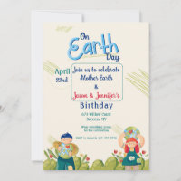 Convite de aniversário do Dia da Terra