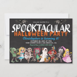 Convite de Aniversário do Dia das Bruxas Spooktacu