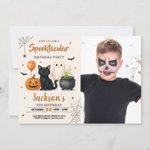 Convite de Aniversário do Dia das Bruxas Spooky co