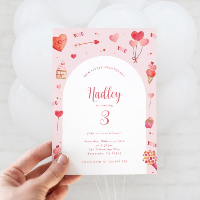 Convite de Aniversário do Dia dos Namorados (Valentines Birthday Invitation)