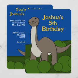 Convite de aniversário do Dino