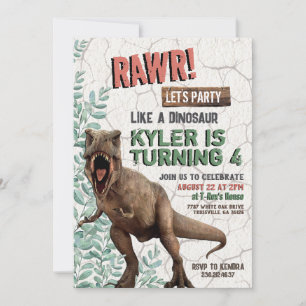 Convite de aniversário do Dinossaur