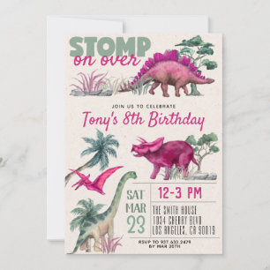 Convite de aniversário do Dinossaur