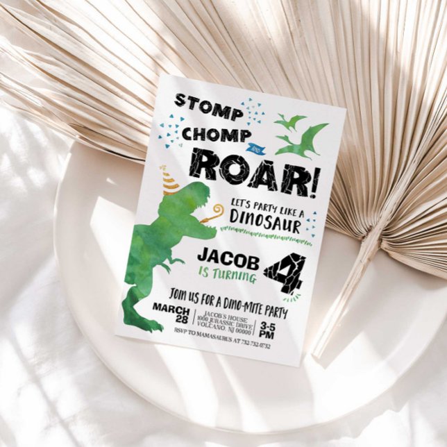 Convite de aniversário do Dinossaur (Criador carregado)