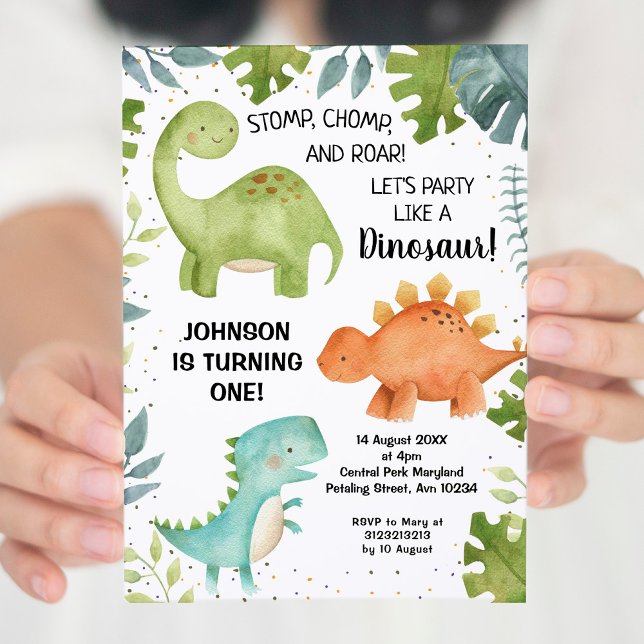 Convite de aniversário do Dinossaur (Criador carregado)