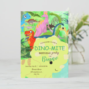 Convite de aniversário do Dinossaur