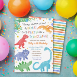Convite de Aniversário do Dinossaur - Cuta Colorid