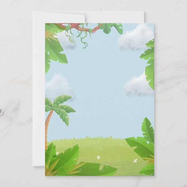 Convite de Aniversário do Dinossaur para o Segundo (Verso)