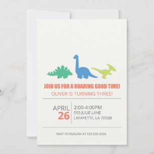Convite de aniversário do Dinossauro