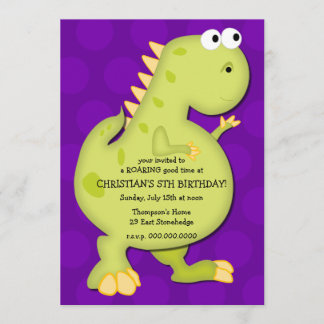 Convite de aniversário do dinossauro