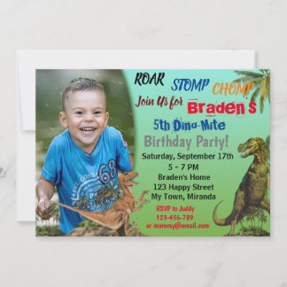 Convite de aniversário do Dinossauro