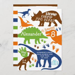 Convite de aniversário do dinossauro