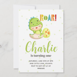 Convite de aniversário do dinossauro, Convite de a