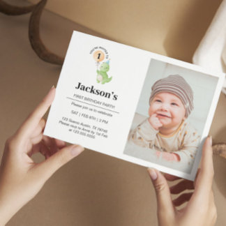 Convite de Aniversário do Dinossauro Cute