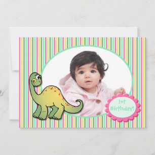 Convite de aniversário do dinossauro da menina