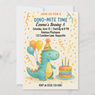Convite De Aniversário Do Dinossauro Para Crianças