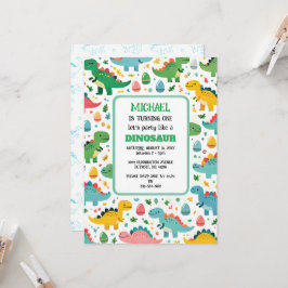Convite de aniversário do Dinossauro Personalizado