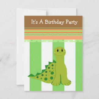Convite de Aniversário do Dinossauro Verde
